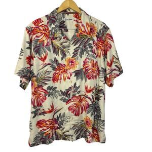 Tommy Bahama Men's Silk Hawaiian Calaveras Fronds Camp Button Down Shirt XL
